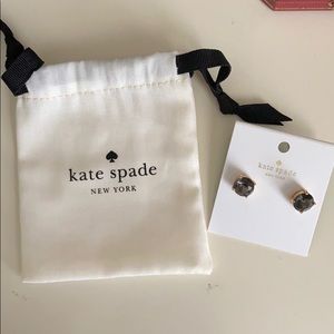 NWT Kate Spade Black Diamond Earrings w/ Dust Bag